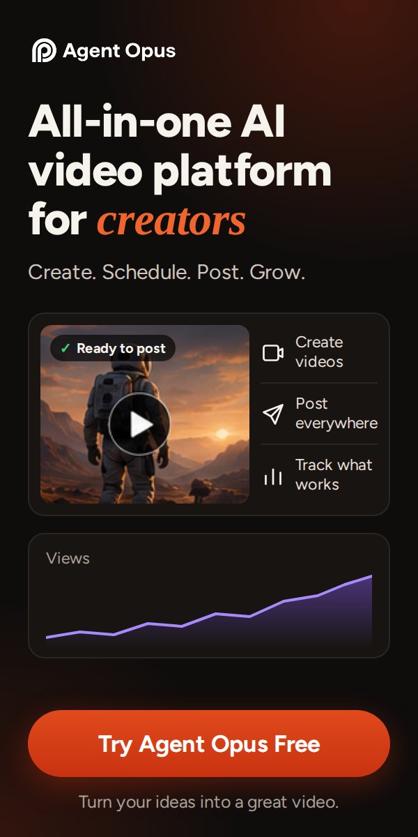 Agent Opus — Turn your idea into a great video: create AI videos from ideas in any form.