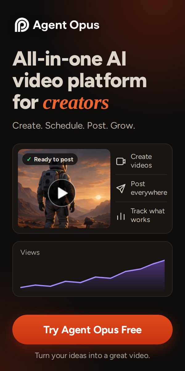 Agent Opus — Turn your idea into a great video: create AI videos from ideas in any form.