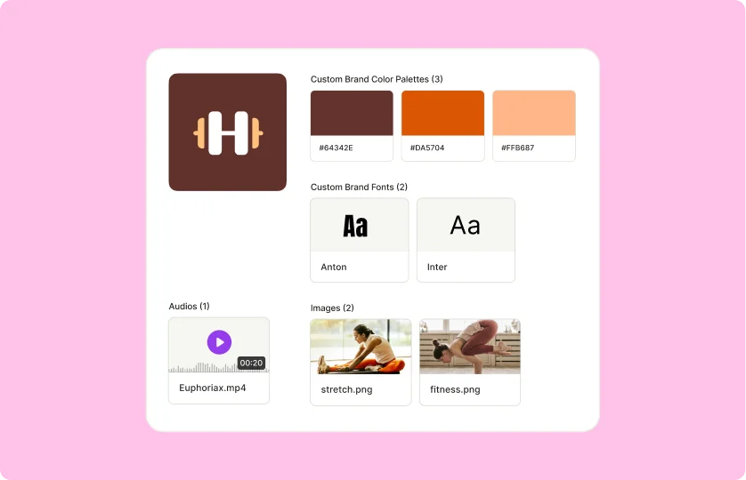 Save your brand elements to reuse across clips.