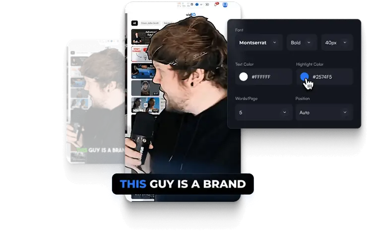 Official composition illustrating caption customization. The controls may look different as the product changes.
